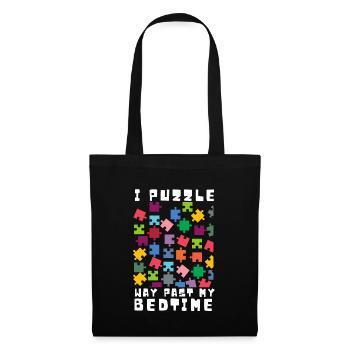 Puzzle Queen - Je passe devant mon heure de coucher - Sac en tissu - noir - Devant