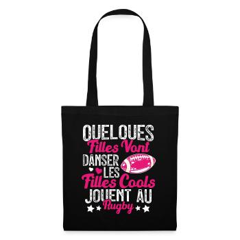 Joueur De Rugby Cool Filles Cool Jouent Au Rugby - Sac en tissu - noir - Devant