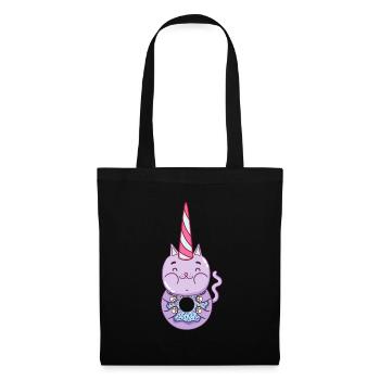 Cat Unicorn Donut - Tote Bag - black - Front
