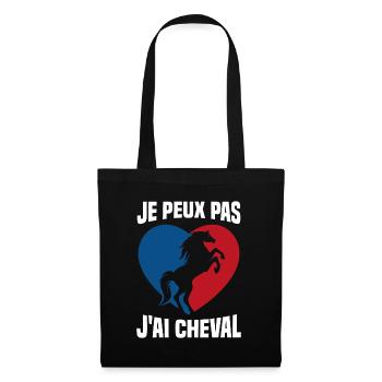 Je Peux Pas J'ai Cheval Vintage Cœur Cadeau - Sac en tissu - noir - Devant
