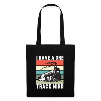 Locomotive à vapeur - J’ai un train d’ à voie unique - Sac en tissu - noir - Devant