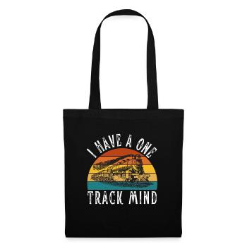 Locomotive à vapeur - J’ai un train d’ à voie unique - Sac en tissu - noir - Devant
