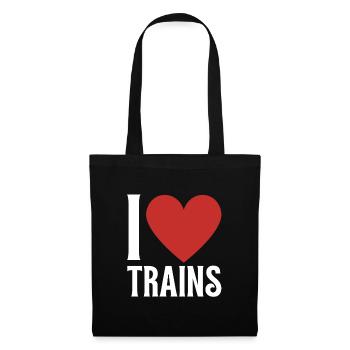 Locomotive à vapeur - J’ai un train d’ à voie unique - Sac en tissu - noir - Devant