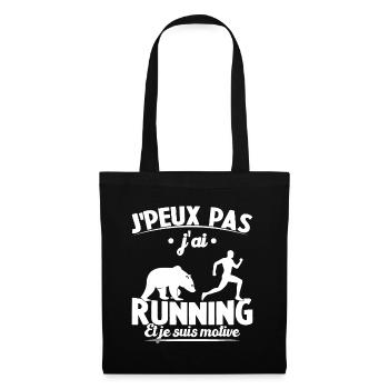 Je peux pas j'ai running et je suis motivé - Sac en tissu - noir - Devant