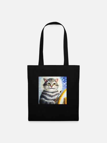 Cat Art History - Stoffbeutel - Schwarz