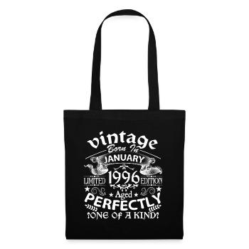 January 1996| birthday 1996 Vintage January - Tote Bag - black - Front