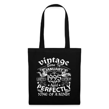 January 1995| birthday 1995 Vintage January - Tote Bag - black - Front