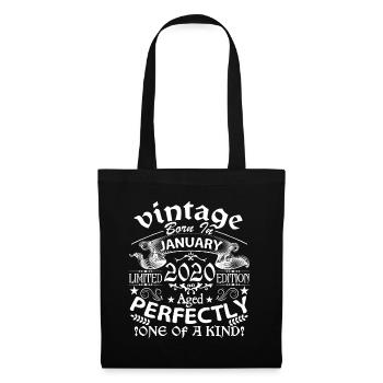 Janvier 2020 | anniversaire 2020 Vintage Janvier - Sac en tissu - noir - Devant