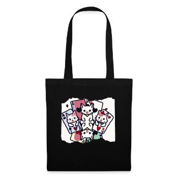 Cats Playing Cards - Tote Bag - black - Front