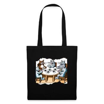 Cats Playing Cards - Tote Bag - black - Front
