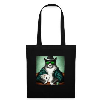 Chats Cartes à jouer - Sac en tissu - noir - Devant