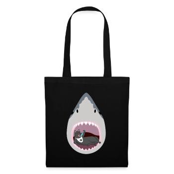 Chat mangeur de requins - Sac en tissu - noir - Devant
