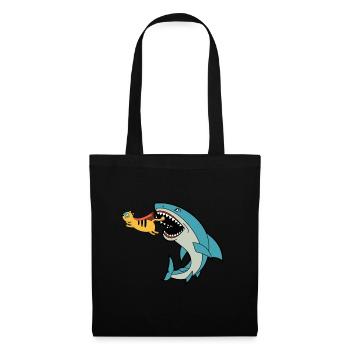Chat mangeur de requins - Sac en tissu - noir - Devant