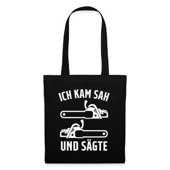 Kettensäge Holzfäller Förster - Stoffbeutel - Schwarz - Vorne