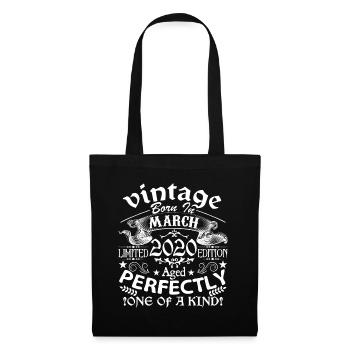 Mars 2020 | anniversaire 2020 Vintage Mars - Sac en tissu - noir - Devant