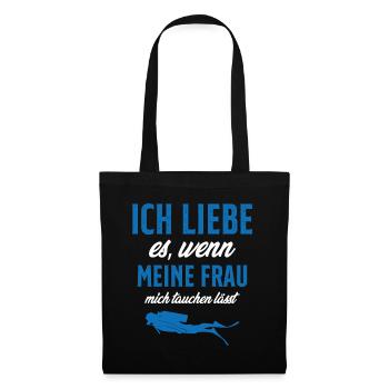 tauchen gehen lässt - Stoffbeutel - Schwarz - Vorne