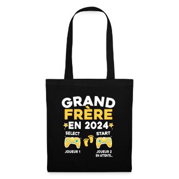 Futur Grand Frère Cadeau Annonce Grossesse 2024 - Sac en tissu - noir - Devant