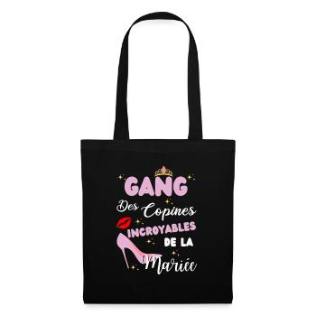 gang des copines mariée cadeau evjf - Sac en tissu - noir - Devant