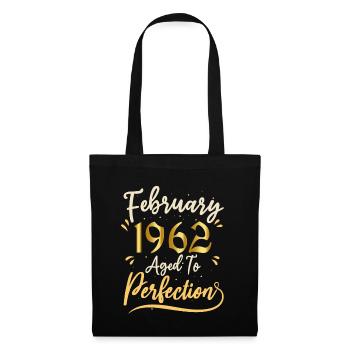 Februar 1962 Februar in Perfektion gealtert 1962 - Stoffbeutel - Schwarz - Vorne