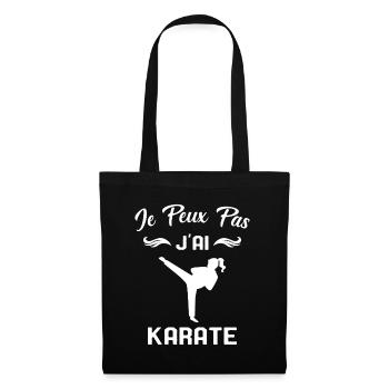 J'peux Pas j'ai Karate Cadeau Femme - Sac en tissu - noir - Devant