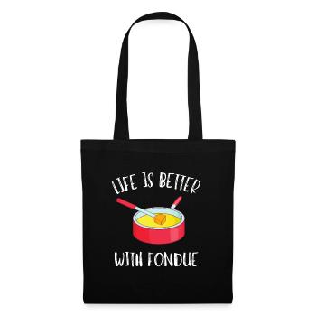 Swiss Cheese Fondue - Tote Bag - black - Front