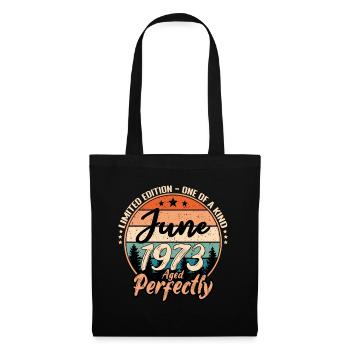 Juni 1973 Jubiläum 1973 Legenden Juni - Stoffbeutel - Schwarz - Vorne