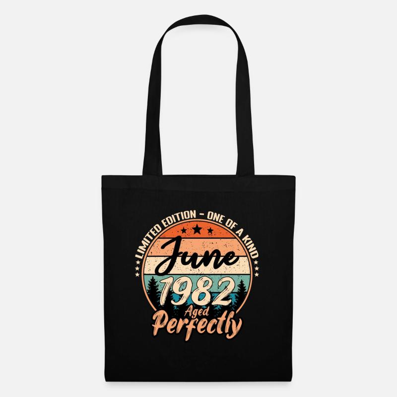 Juni 1982 Jubiläum 1982 Legenden Juni - Stoffbeutel - Schwarz