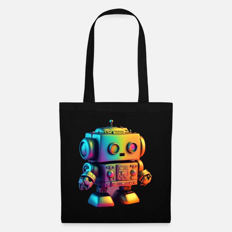TinyToyRobot - Tote Bag - black