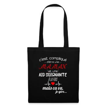 pas parfaite aide-soignante;cadeau aide soignante - Sac en tissu - noir - Devant