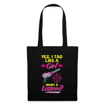 Laser Tag Beam Laser Tag Girl Laser Gun - Tote Bag - black - Front