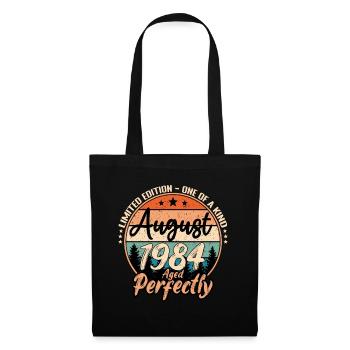 August 1984 Jubiläum 1984 Legenden August - Stoffbeutel - Schwarz - Vorne