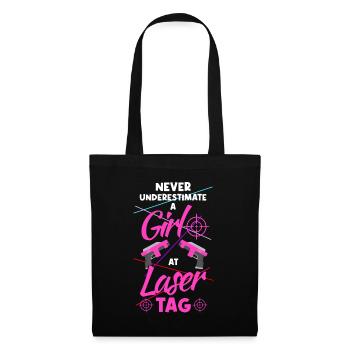 Laser Tag Girl Laser Tag Laser Gun - Tote Bag - black - Front