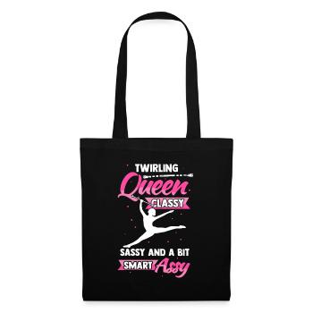 Bâton virevoltant Reine Majorette Rod tournant - Sac en tissu - noir - Devant