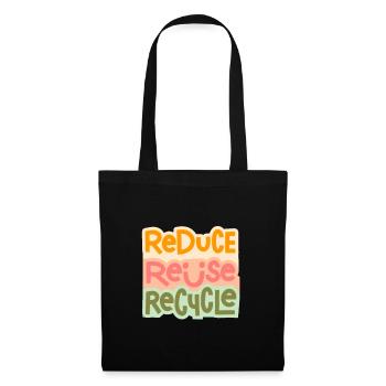 Recycler, j’aime recycler - Sac en tissu - noir - Devant
