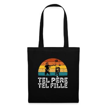 Motocross Moto Père Et Fille Une Équipe pour La - Stoffbeutel - Schwarz - Vorne