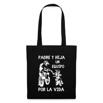 Tal Padre Tal Hijo Motocross Moto Desporte - Stoffbeutel - Schwarz - Vorne