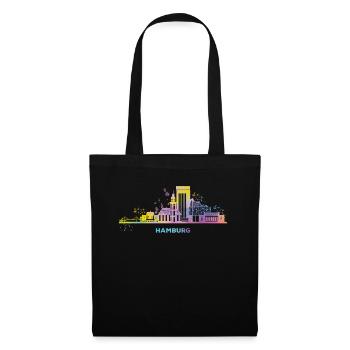 Hamburg Skyline Colorful Cityscape Hamburg - Tote Bag - black - Front