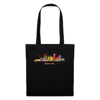 Munich Skyline Colorful Cityscape Munich - Tote Bag - black - Front