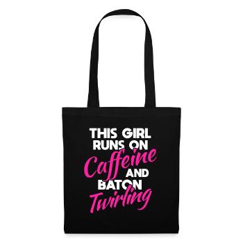 Twirling Baton Majorette Rod Turning Coffee - Tote Bag - black - Front