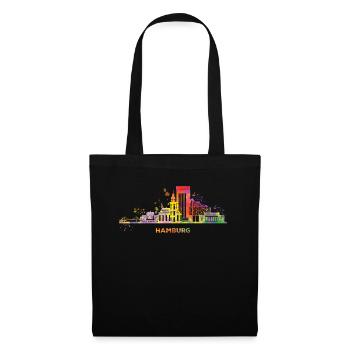 Hamburg Skyline Colorful Cityscape Hamburg - Tote Bag - black - Front