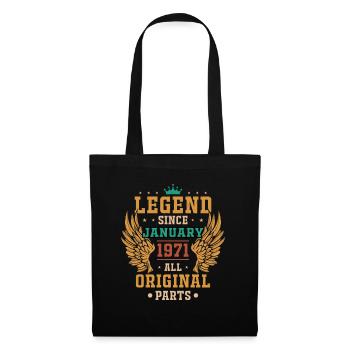 légende depuis janvier 1971 cadeau d'anniversaire - Sac en tissu - noir - Devant