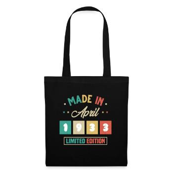 Vintage Nées En Avril 1933 Cadeau D'anniversaire - Sac en tissu - noir - Devant