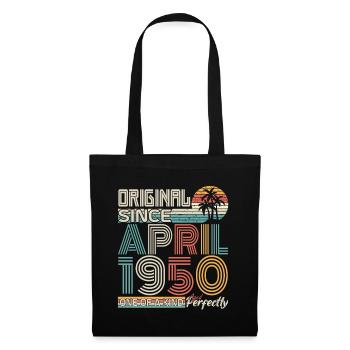 April 1950 Jahrestag April 1950 Geschenk 1950 - Stoffbeutel - Schwarz - Vorne