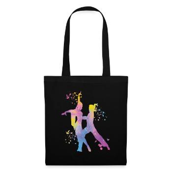 Danseur d’aquarelle de couple de danse latine - Sac en tissu - noir - Devant