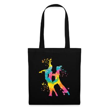 Danseur d’aquarelle de couple de danse latine - Sac en tissu - noir - Devant