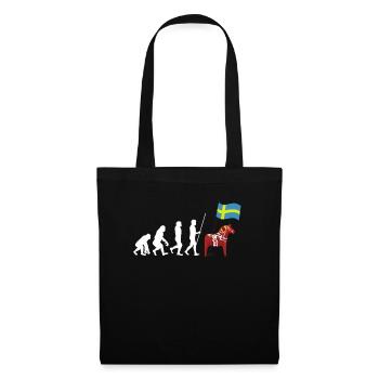 Sverige Sweden Swedish Dala Horse Dalecarlian - Stoffbeutel - Schwarz - Vorne