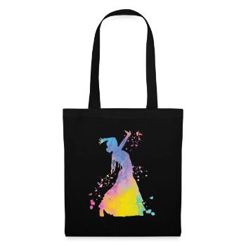 Femme flamenco avec robe flamenco - Sac en tissu - noir - Devant