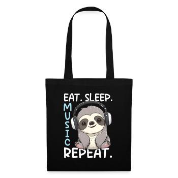 Kawaii Music Lovers Casque Musique Paresseux DJ - Sac en tissu - noir - Devant