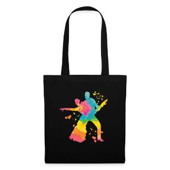 Danseur d’aquarelle de couple de danse latine - Sac en tissu - noir - Devant