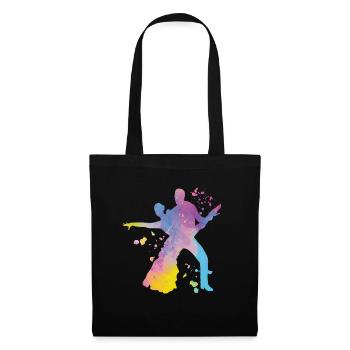 Danseur d’aquarelle de couple de danse latine - Sac en tissu - noir - Devant
